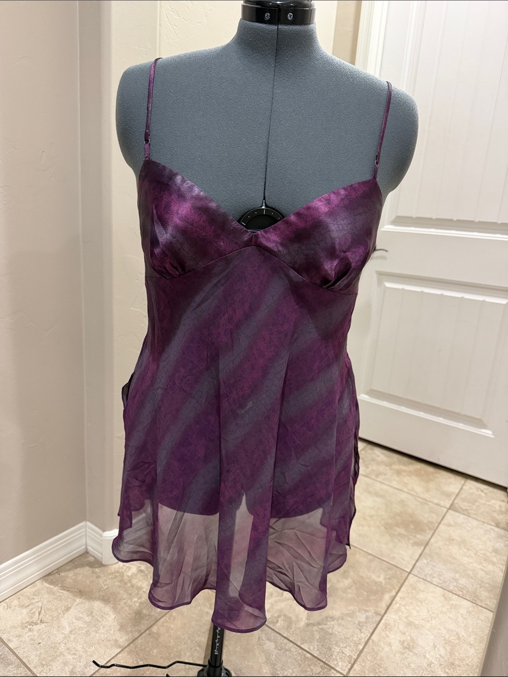 Victoria's Secret Sheer Purple Slip Chemise with Spaghetti Straps - Picture 1 of 8